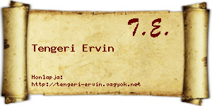 Tengeri Ervin névjegykártya